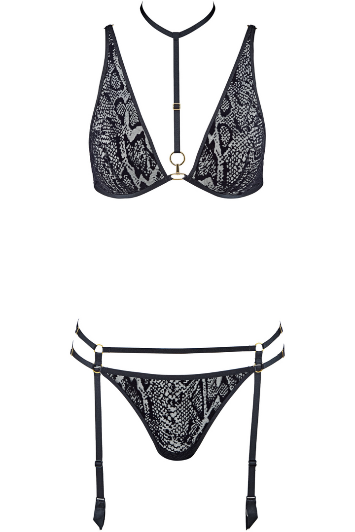 Aubade Animal Soul Lingerie Set Black Python