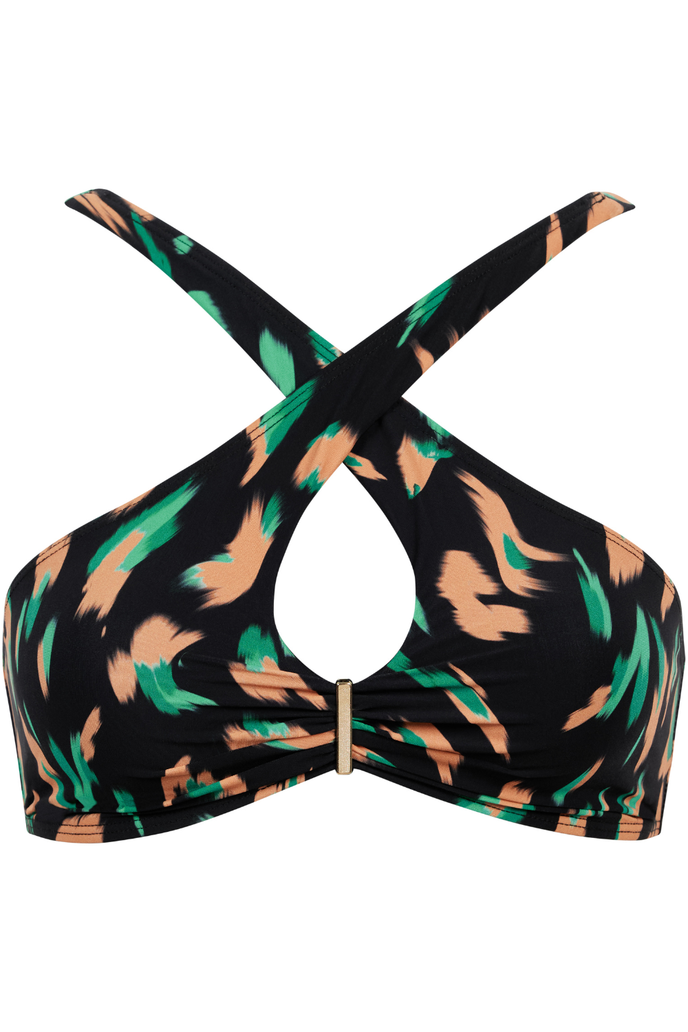 Aubade Feline Energy Bikini Top Green Panther