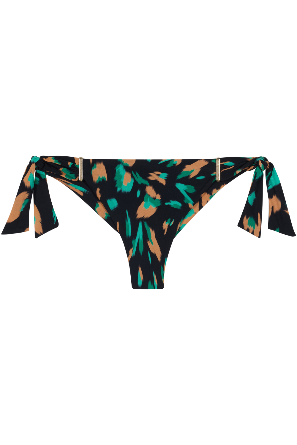 Aubade Feline Energy Tie Side Tanga Bikini Bottom Green Panther