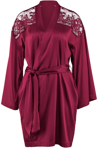 Aubade Midnight Whisper Kimono Crimson Red