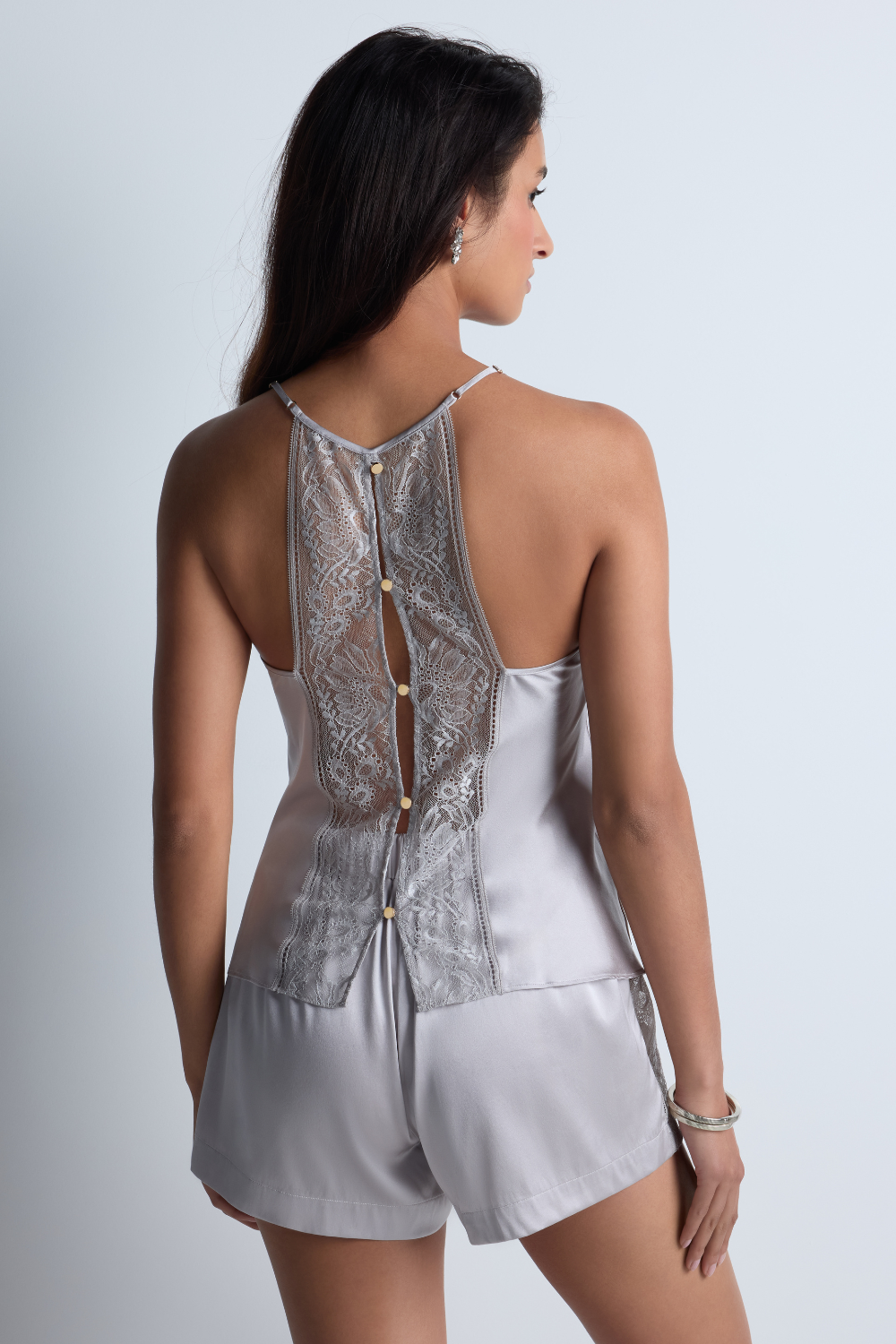 Aubade Midnight Whisper Silk Camisole Cosmos Silver | Luxury Nightwear