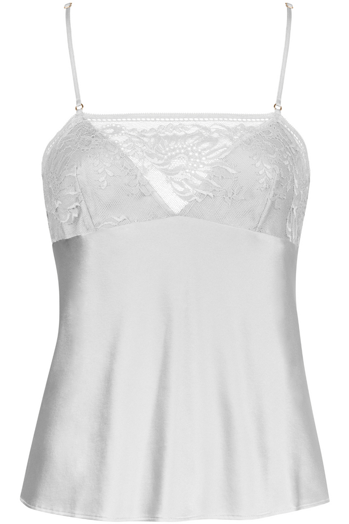 Aubade Midnight Whisper Silk Top Cosmos Silver | Silk Nightwear