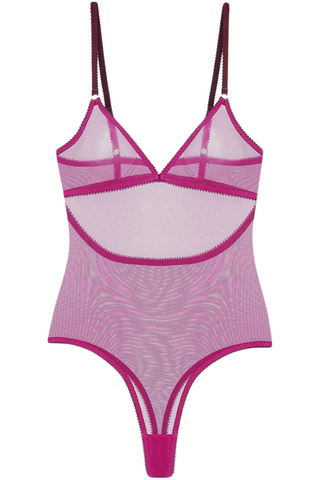 Dora Larsen Edith Tulle Thong Bodysuit Purple