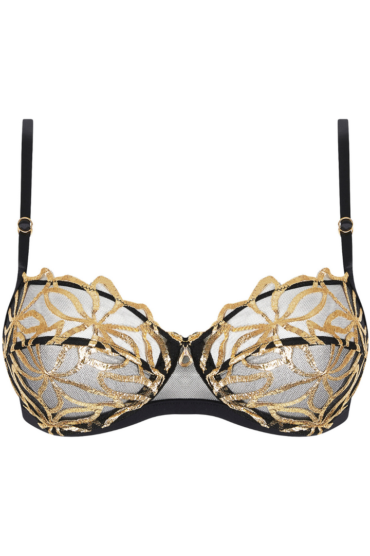 Lise Charmel Eclats d’or Half Cup Bra Black & Gold