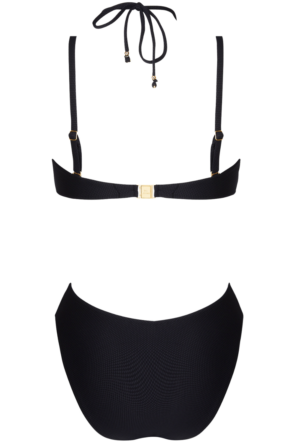 Lise Charmel Feuille D'or Bandeau Swimsuit Or Sur Noir