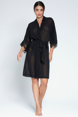 Lise Charmel Splendeur Soie Mid Length Sheer Robe Black