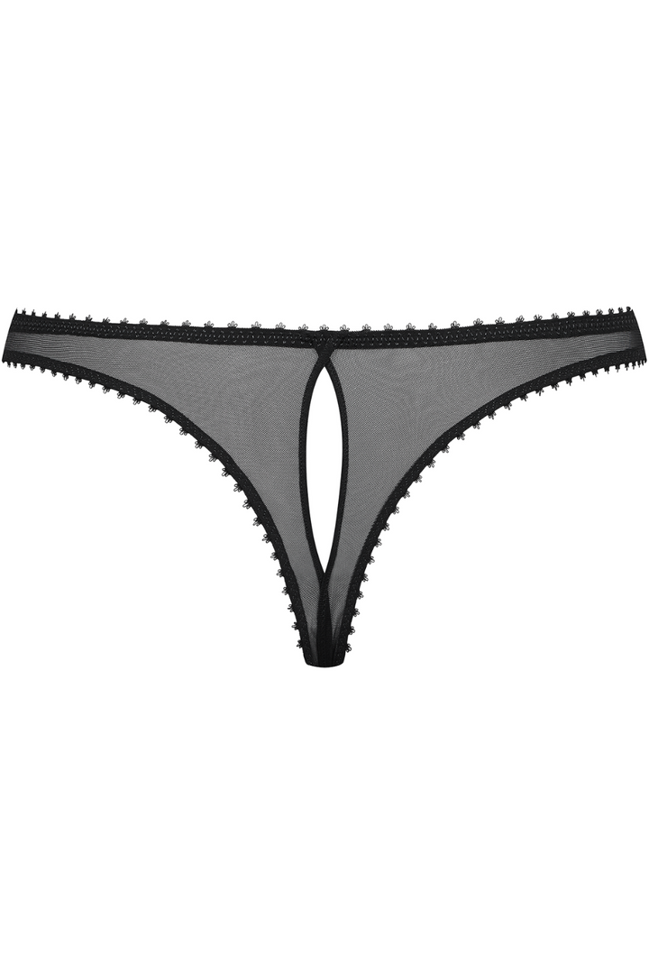 Maison Close Accroche Coeur Openable Thong Black