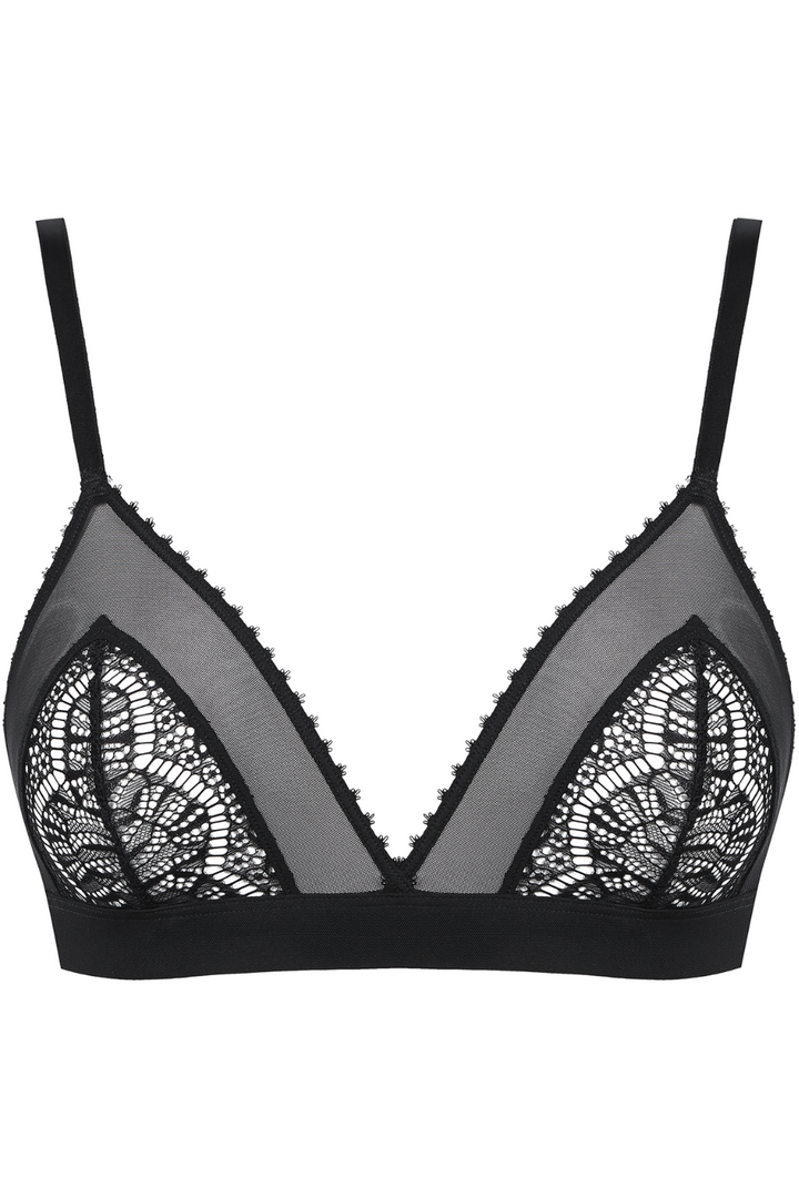 Maison Close Accroche Coeur Triangle Bra Black