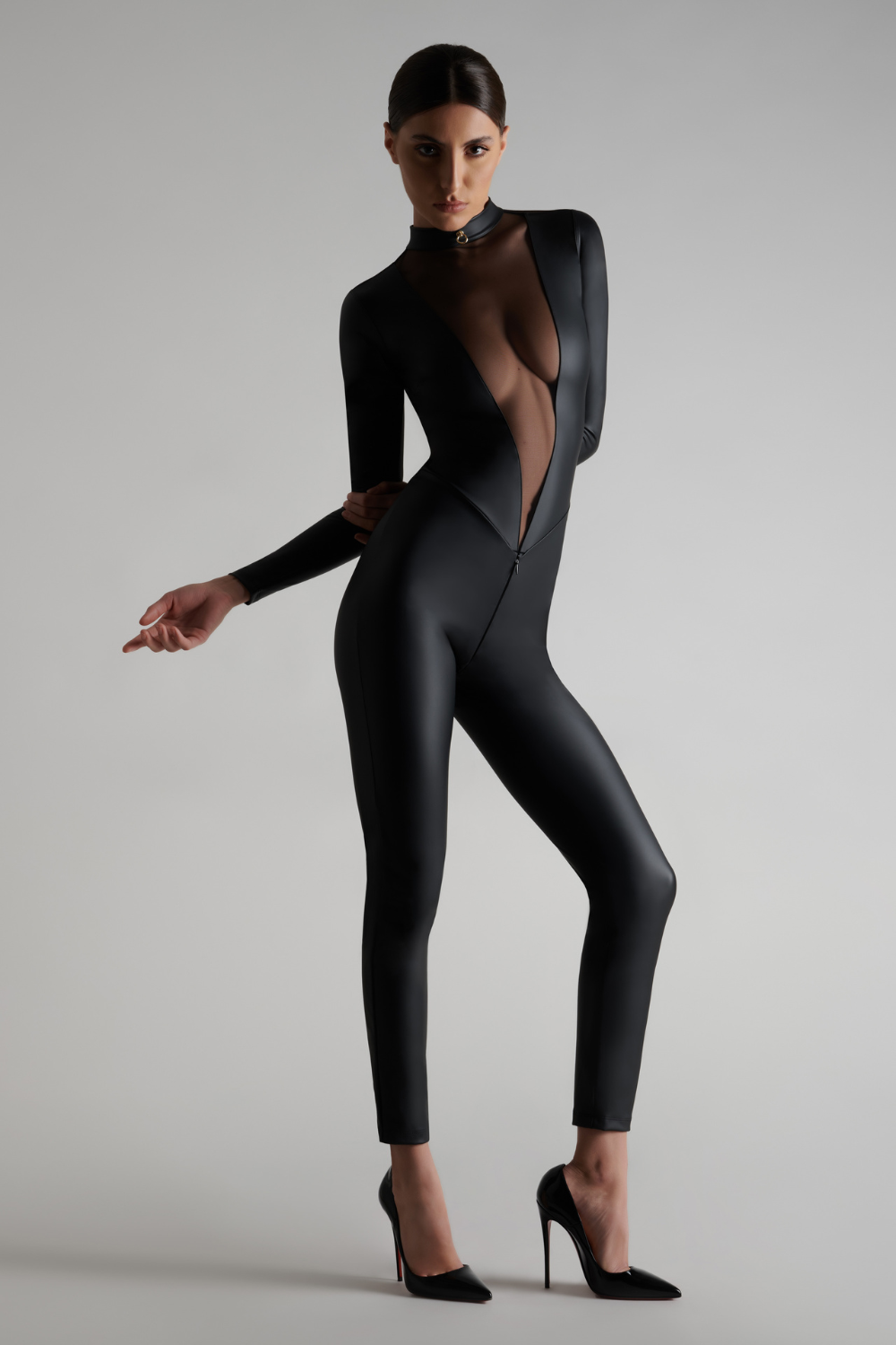 Maison Close Chambre Noire Long Sleeve Catsuit Black