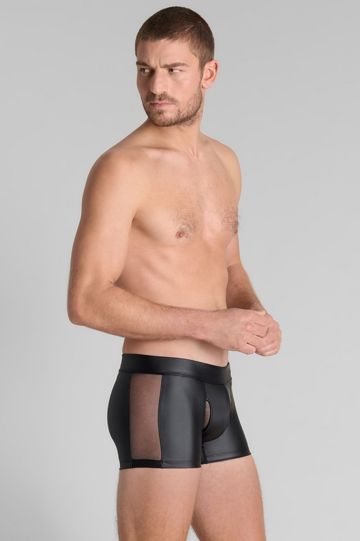 Maison Close Leather Look Men's Boxer Black Chambre Noire