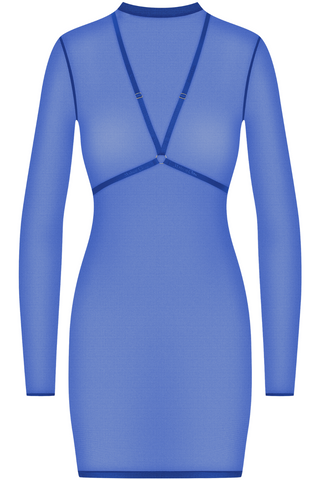 Maison Close Corps à Corps Mini Dress with Harness Neon Blue