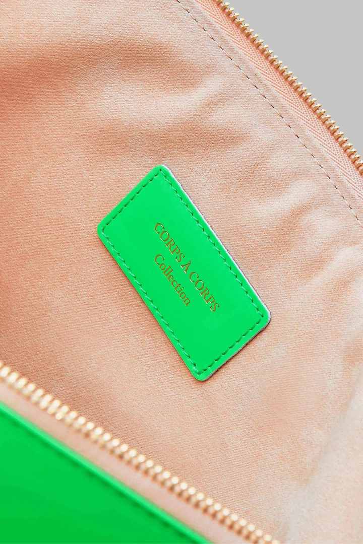 Maison Close Corps à Corps Leather Pouch Neon Green