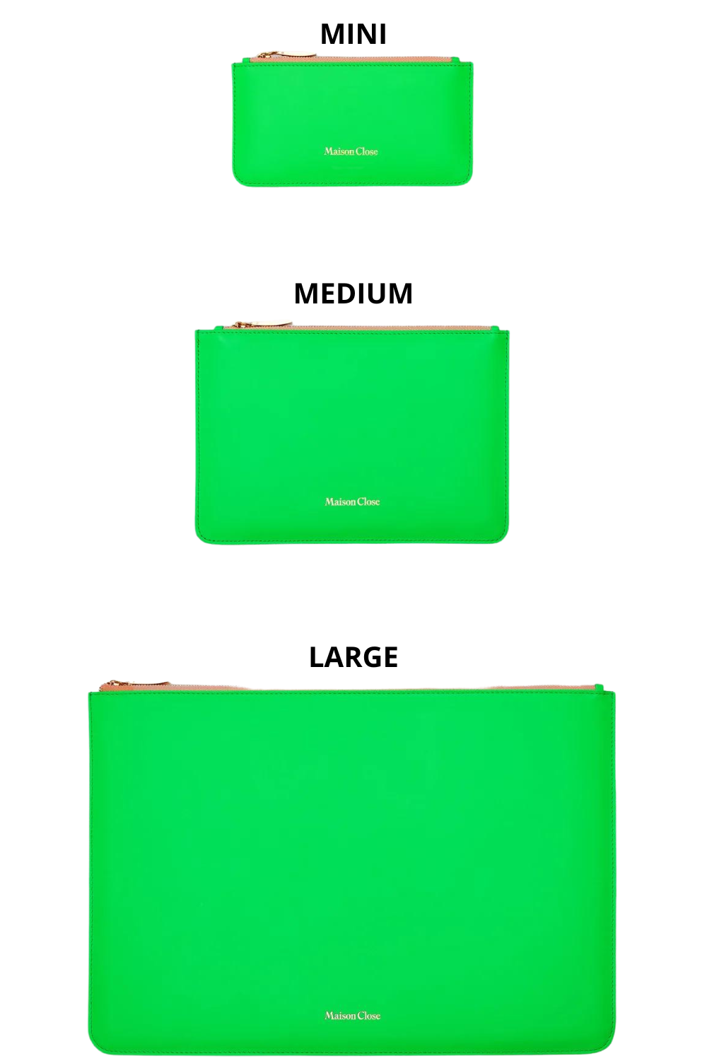 Maison Close Corps à Corps Leather Pouch Neon Green