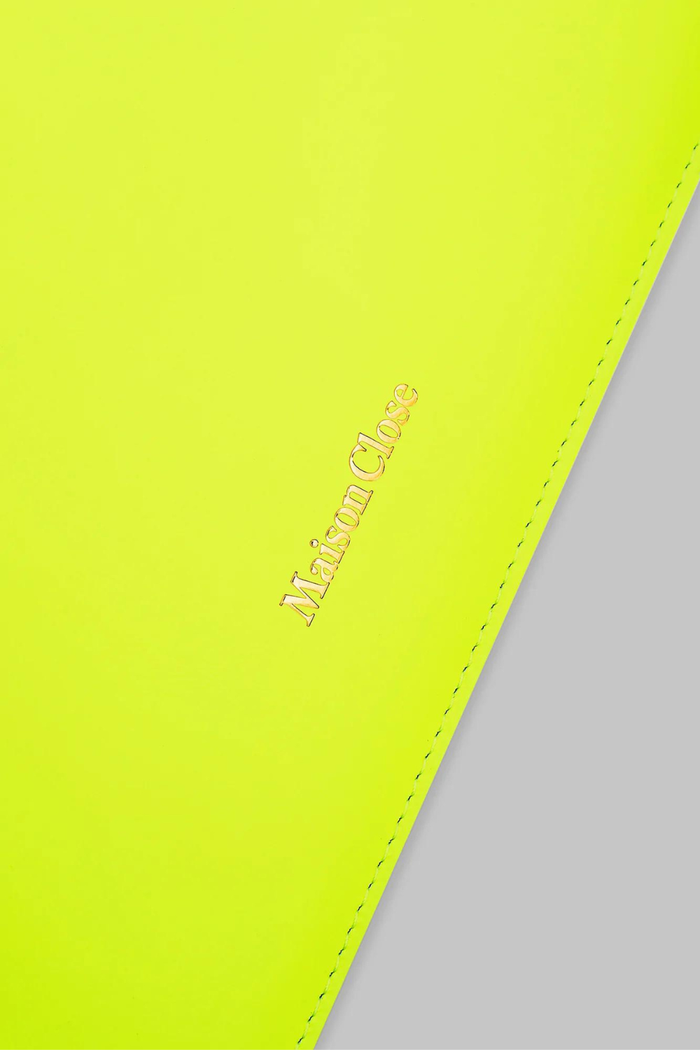 Maison Close Corps à Corps Leather Pouch Neon Yellow