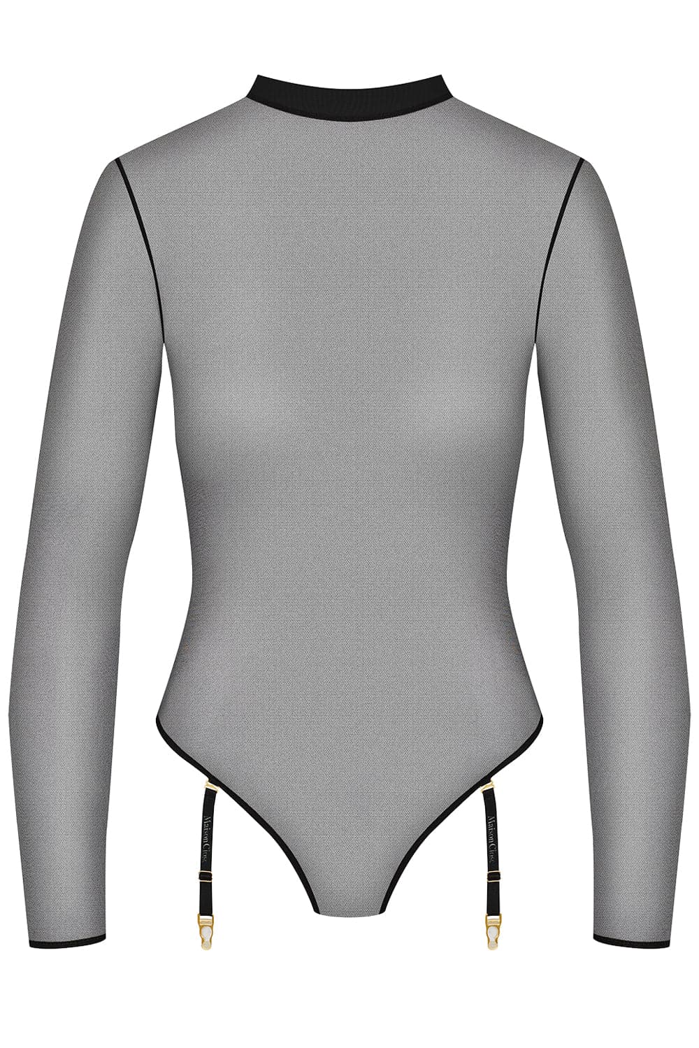 Maison Close Corps à Corps Long Sleeved Thong Body Black