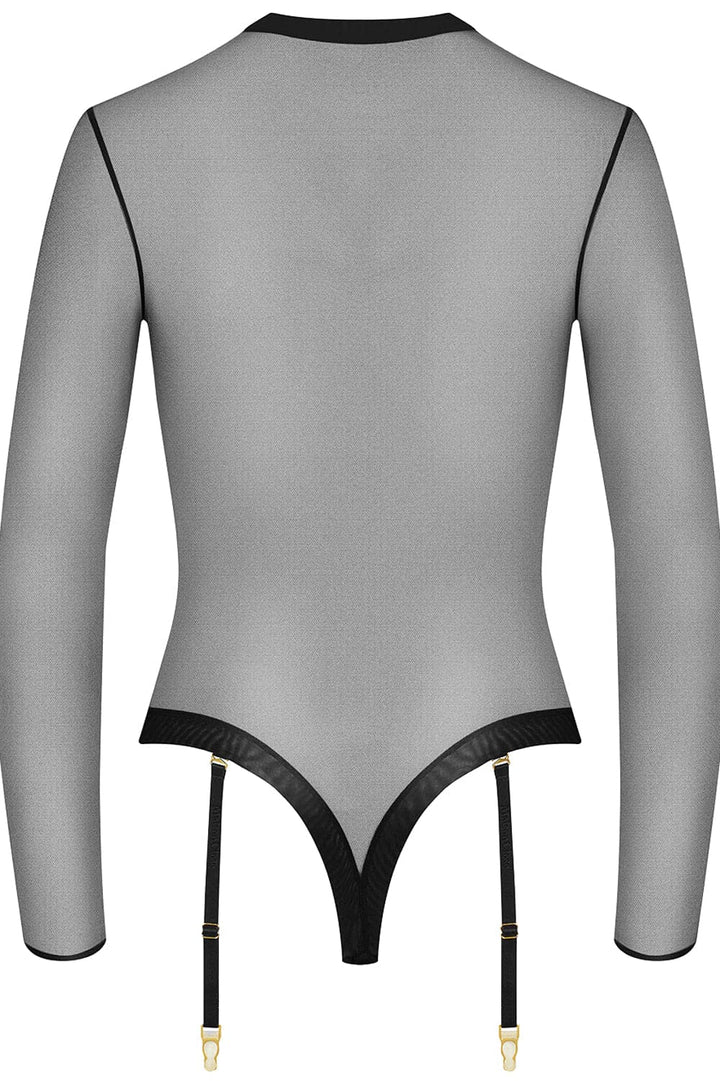 Maison Close Corps à Corps Long Sleeved Thong Body Black