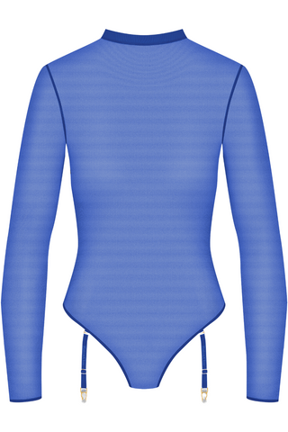 Maison Close Corps à Corps Long Sleeved Thong Body Neon Blue