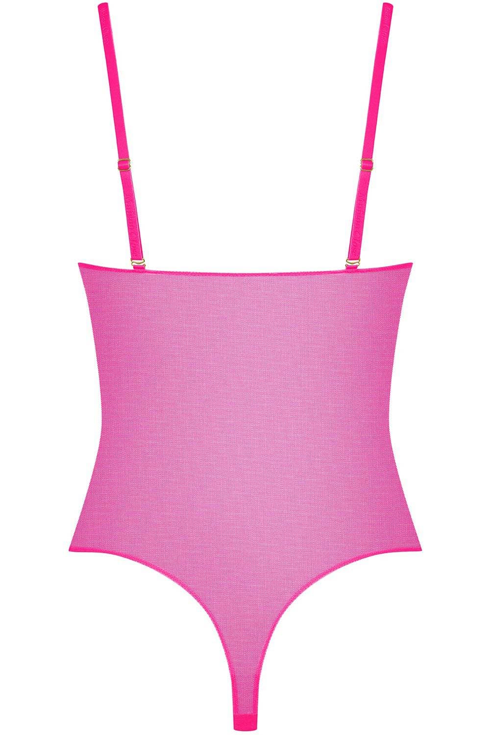 Maison Close Corps à Corps Neon Thong Bodysuit Pink