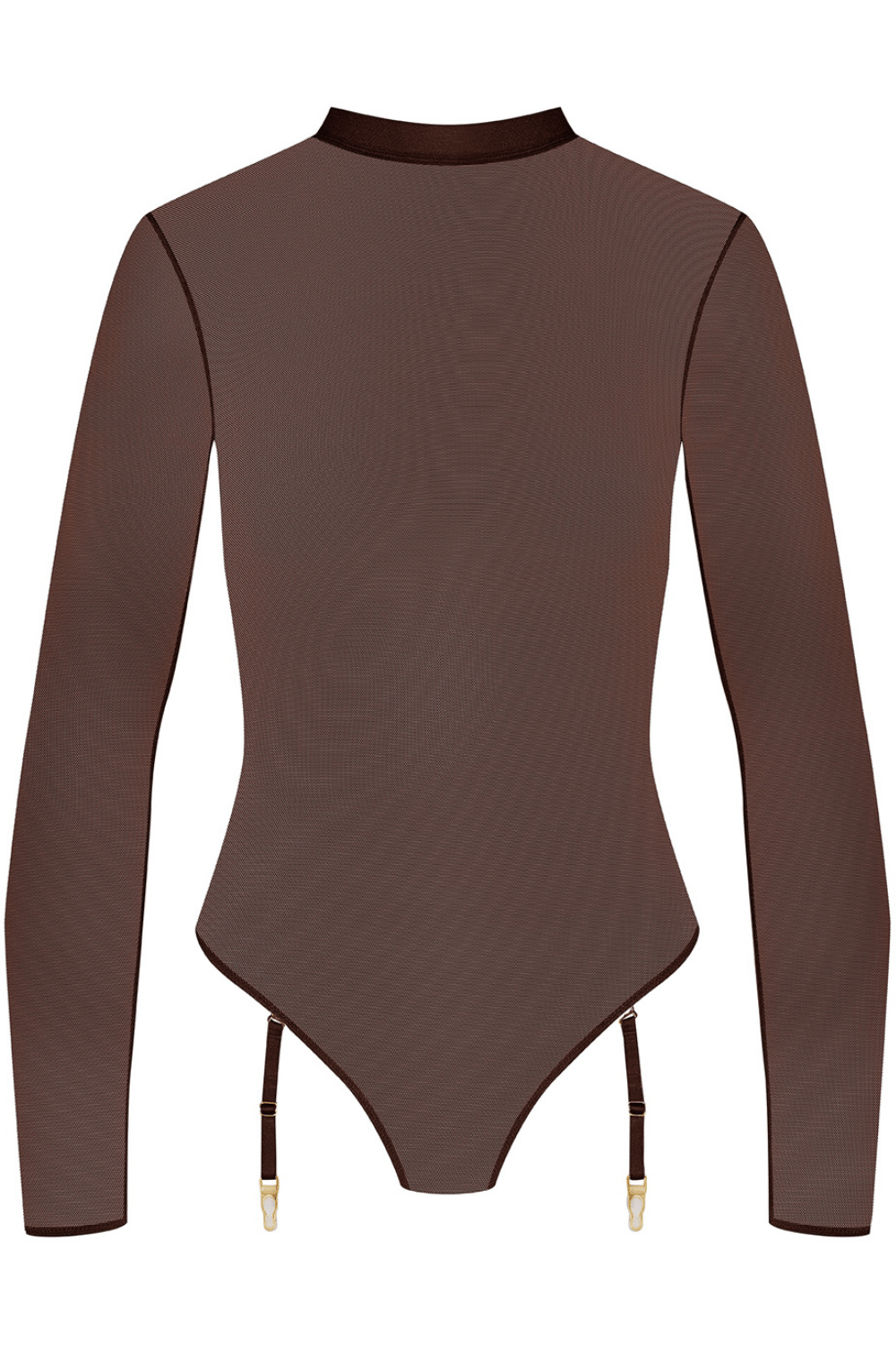 Maison Close Corps à Corps Thong Body Long Sleeves Brown