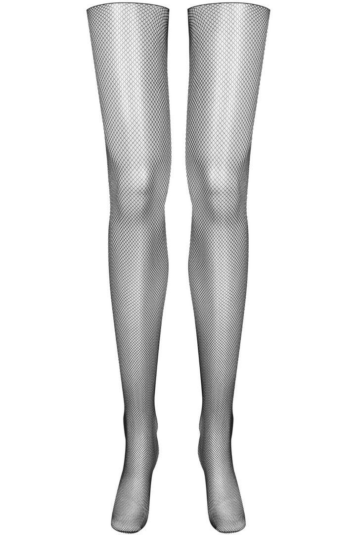 Maison Close Cut & Curled Fishnet Stockings Black