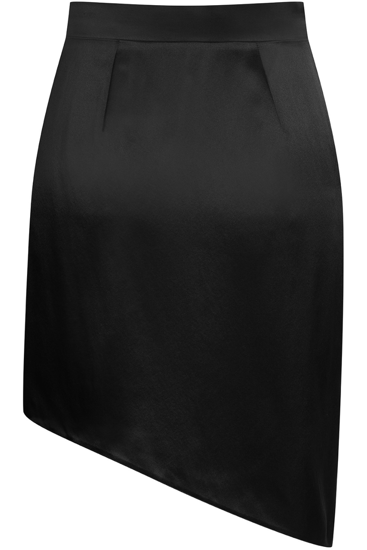 Maison Close Rendez-Vous Black Asymmetrical Silk Skirt