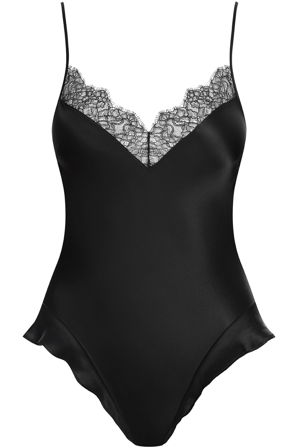 Maison Close Rendez-Vous V Neck Thong Bodysuit Black