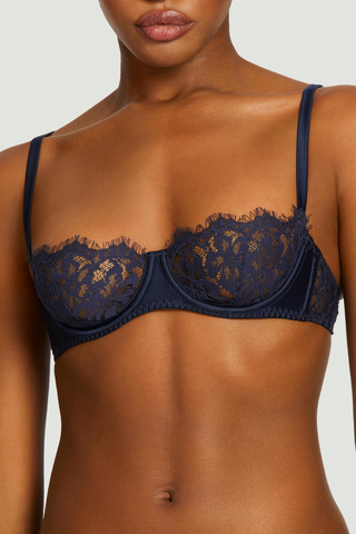 Muse by Coco de Mer Beatrice Half Cup Bra Navy