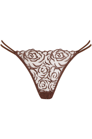 Muse by Coco de Mer Rosalia Thong Cocoa