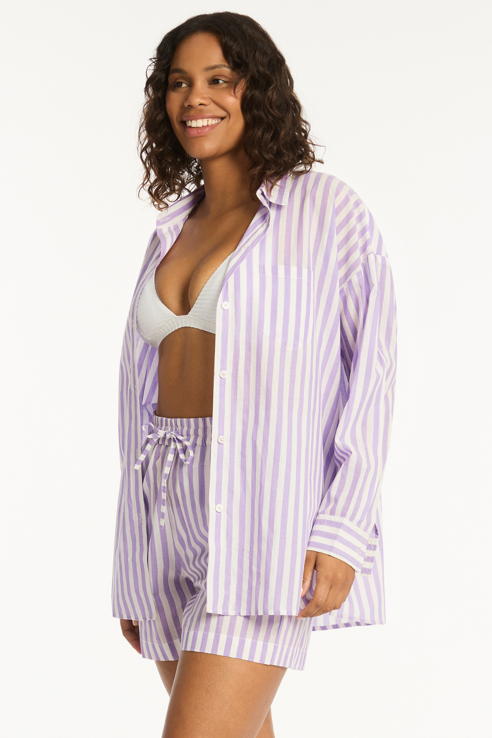 Sea Level Sails Beach Shirt Lavender