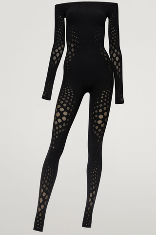 Wolford Dots Illusion Net Jumpsuit Black