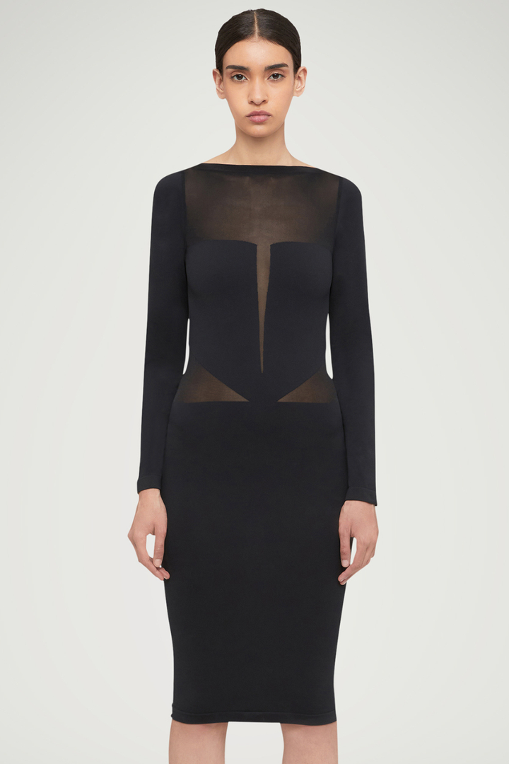 Wolford Venus Long Sleeve Midi Dress Black