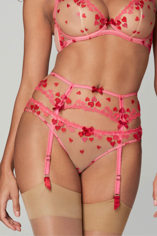 Agent Provocateur Cupid Suspender Belt Pink/Red