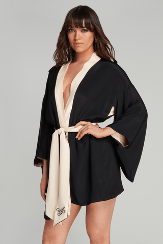 Agent Provocateur Kiki Kimono Black/Pink